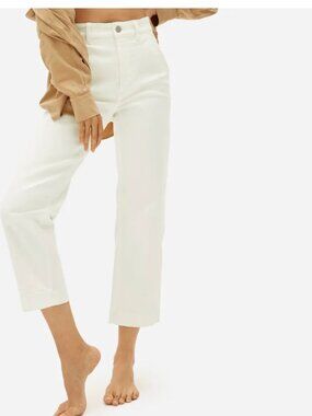 EVERLANE The Straight-Leg Crop in Bone Size 10
